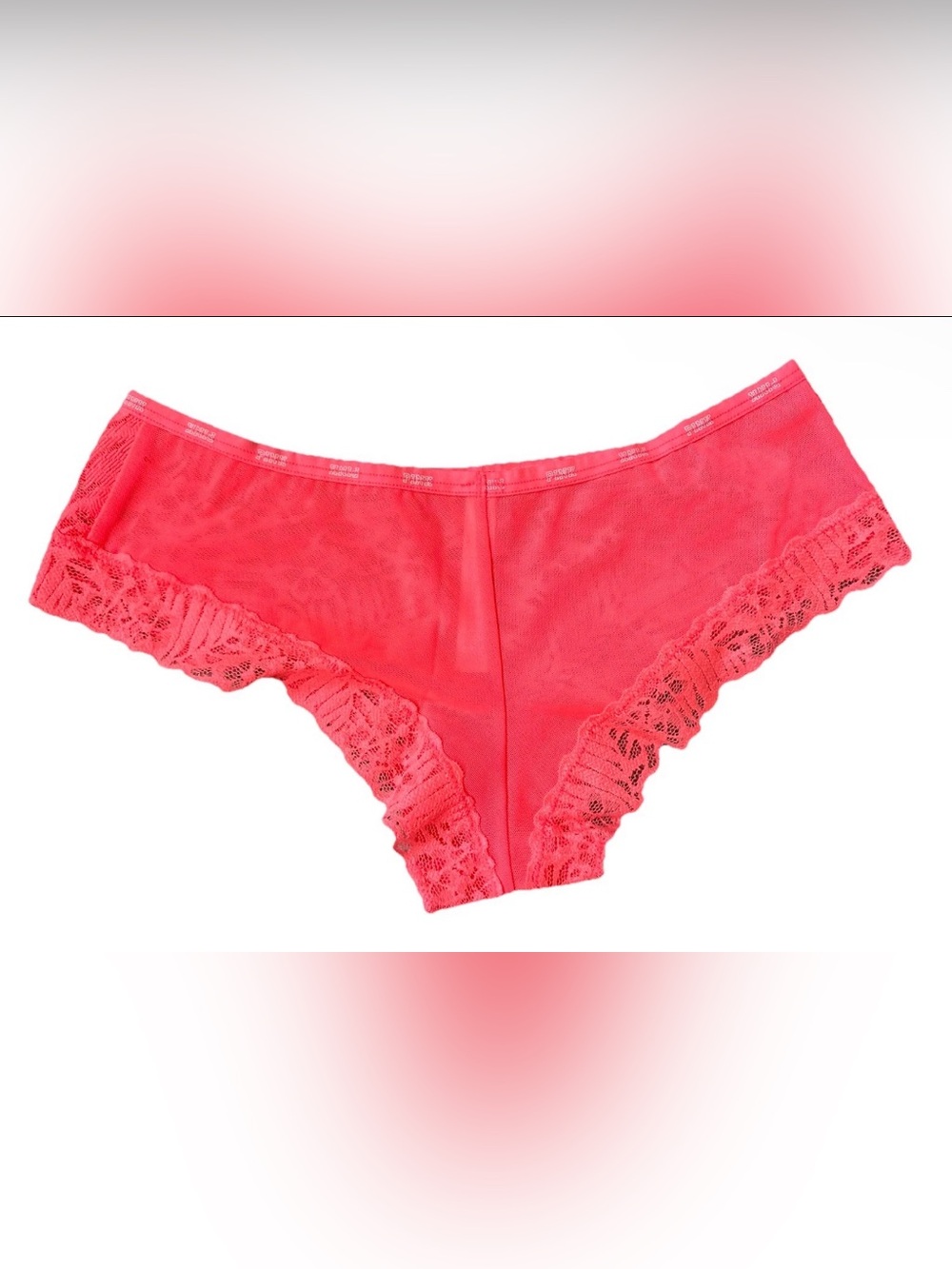 Victoria’s Secret PINK Coral Floral Lace Cheeky Panty Size S - Picture 2 of 3